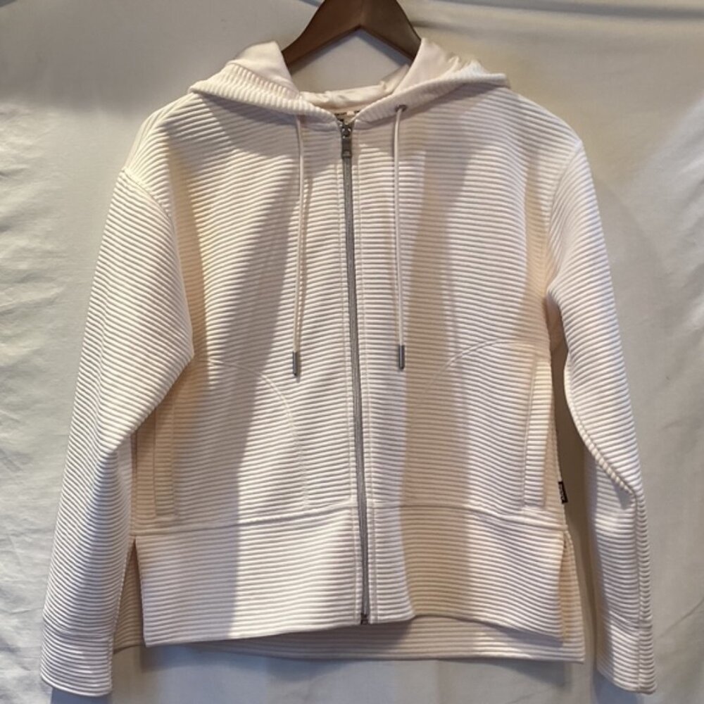 DKNY‎ Jacket Womens Tech Ottoman Full Zip Hoodie XS Ribbed Knit Texture Jordan